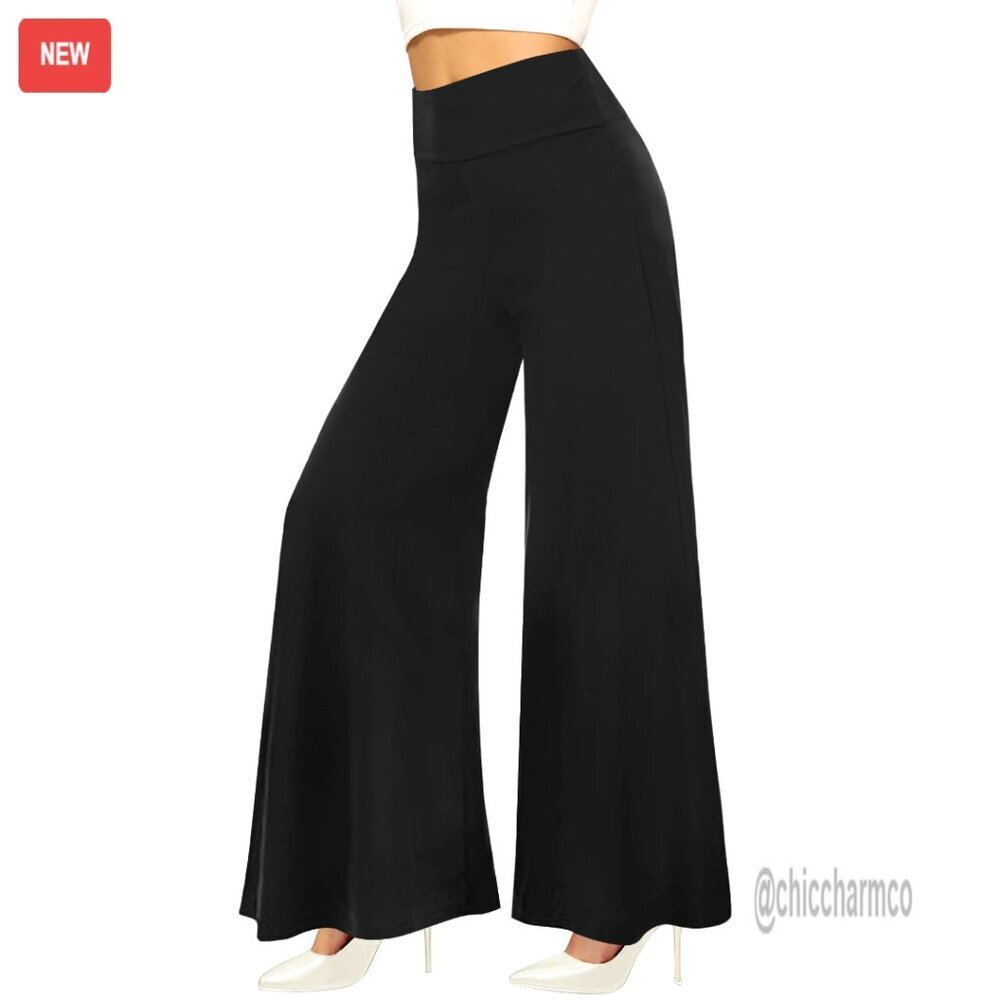Wide Leg Palazzo Pants High Waist Lounge Yoga Stretch Soft Comfortable